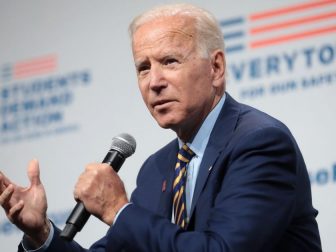 Former Vice President of the United States Joe Biden speaking with attendees at the Presidential Gun Sense Forum hosted by Everytown for Gun Safety and Moms Demand Action at the Iowa Events Center in Des Moines, Iowa.