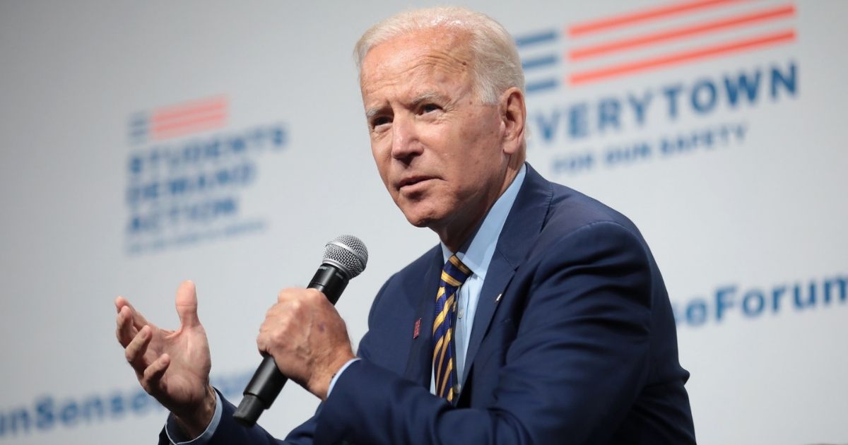 Former Vice President of the United States Joe Biden speaking with attendees at the Presidential Gun Sense Forum hosted by Everytown for Gun Safety and Moms Demand Action at the Iowa Events Center in Des Moines, Iowa.