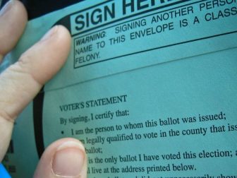 Signature Envelope for Mail-in Ballot