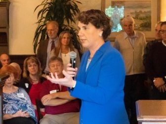 Amy McGrath speaking at an event