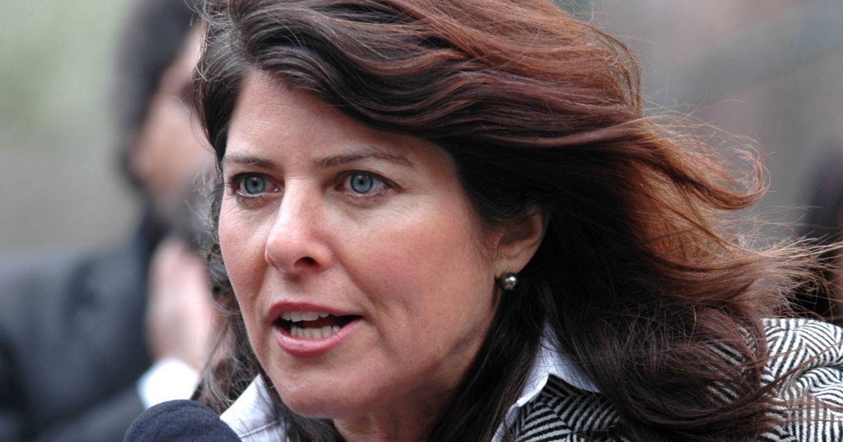 Naomi Wolf speaking at a press conference in New York's Foley Square on March 28, 2012 about the beginning of a lawsuit challenging the constitutionality of the NDAA.