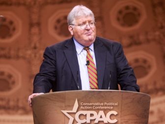 Pat Nolan speaking at the 2014 Conservative Political Action Conference (CPAC) in National Harbor, Maryland.