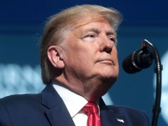 President of the United States Donald Trump speaking with attendees at the 2019 Student Action Summit hosted by Turning Point USA at the Palm Beach County Convention Center in West Palm Beach, Florida.