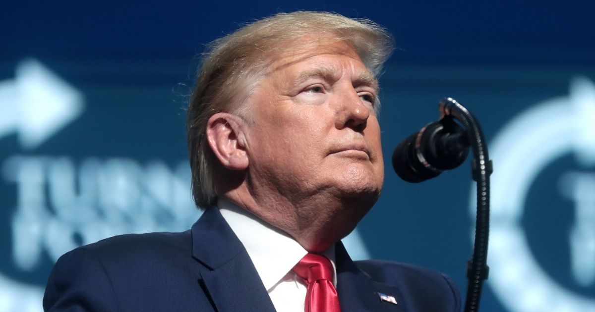 President of the United States Donald Trump speaking with attendees at the 2019 Student Action Summit hosted by Turning Point USA at the Palm Beach County Convention Center in West Palm Beach, Florida.