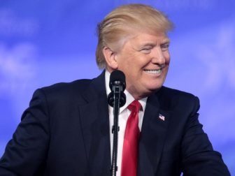 President of the United States Donald Trump speaking at the 2017 Conservative Political Action Conference (CPAC) in National Harbor, Maryland.