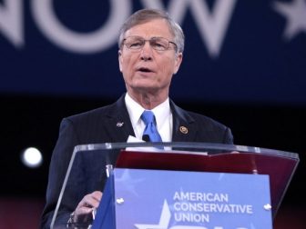 U.S. Congressman Brian Babin of Texas speaking at the 2016 Conservative Political Action Conference (CPAC) in National Harbor, Maryland.