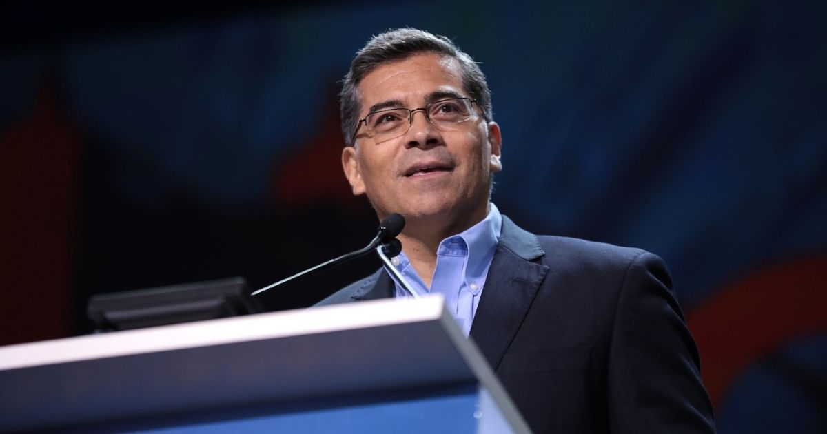 Attorney General Xavier Becerra speaking with attendees at the 2019 California Democratic Party State Convention at the George R. Moscone Convention Center in San Francisco, California.