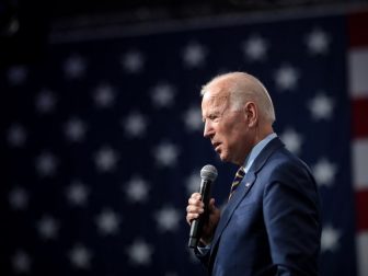 Former Vice President of the United States Joe Biden speaking with attendees at the Presidential Gun Sense Forum hosted by Everytown for Gun Safety and Moms Demand Action at the Iowa Events Center in Des Moines, Iowa.