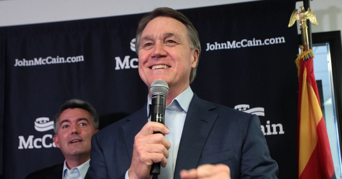 U.S. Senators David Perdue of Georgia and Cory Gardner of Colorado speaking with supporters of U.S. Senator John McCain at a campaign rally with fellow U.S. Senators Joni Ernst and Dan Sullivan at Team McCain headquarters in Phoenix, Arizona.