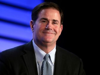 Governor Doug Ducey speaking with attendees at the 2019 Legislative Forecast Luncheon hosted by the Arizona Chamber of Commerce & Industry at the Arizona Biltmore in Phoenix, Arizona.