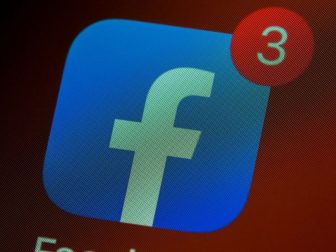 Facebook app with three notifications