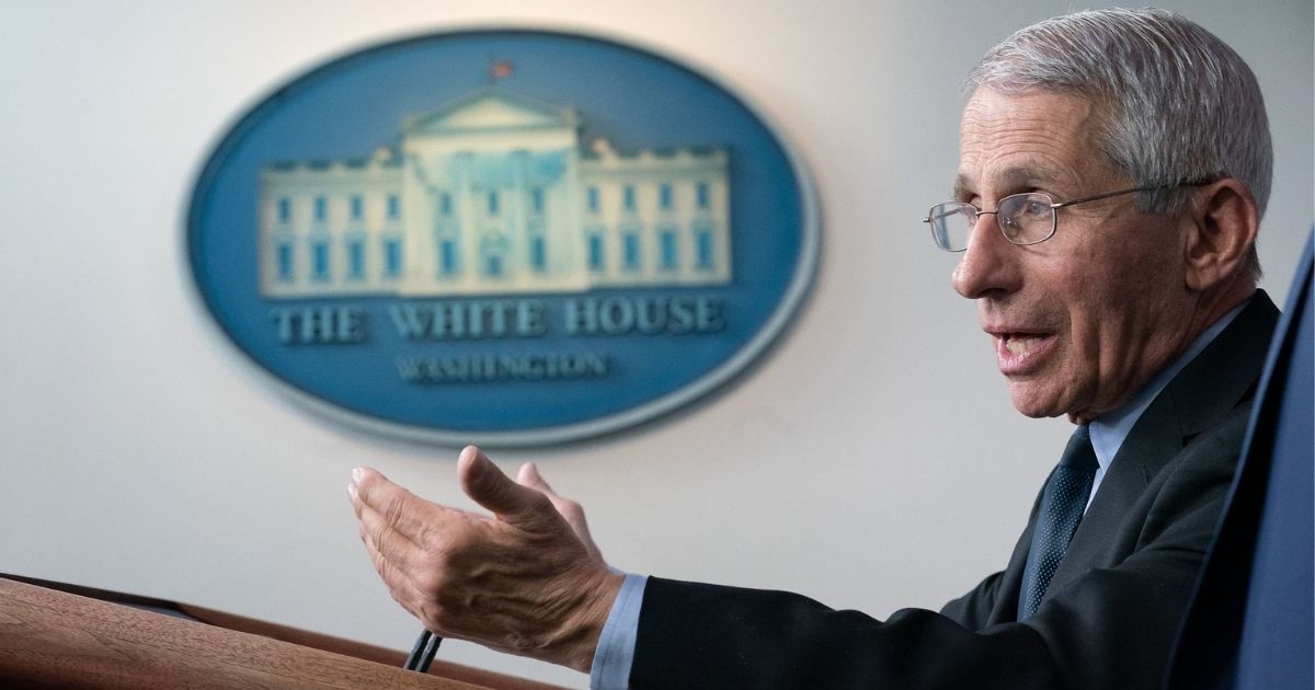 Dr. Anthony S. Fauci, director of the National Institute of Allergy and Infectious Diseases and a member of the White House Coronavirus Taskforce, addresses his remarks at a coronavirus update briefing Monday, March 16, 2020, in the James S. Brady Press Briefing Room of the White House. (Official White House Photo by D. Myles Cullen)