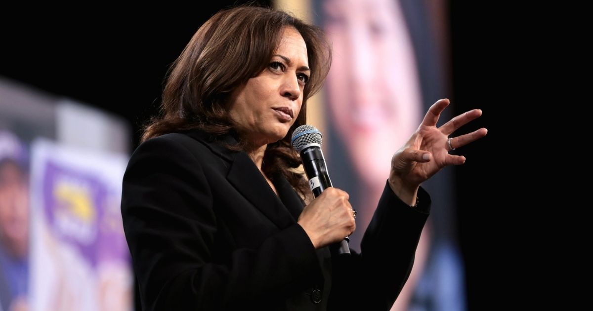 U.S. Senator Kamala Harris speaking with attendees at the 2019 National Forum on Wages and Working People hosted by the Center for the American Progress Action Fund and the SEIU at the Enclave in Las Vegas, Nevada.