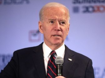 Former Vice President of the United States Joe Biden speaking with attendees at the 2020 Iowa State Education Association (ISEA) Legislative Conference at the Sheraton West Des Moines Hotel in West Des Moines, Iowa.