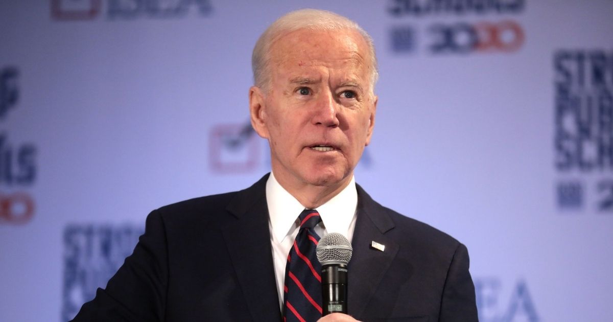 Former Vice President of the United States Joe Biden speaking with attendees at the 2020 Iowa State Education Association (ISEA) Legislative Conference at the Sheraton West Des Moines Hotel in West Des Moines, Iowa.