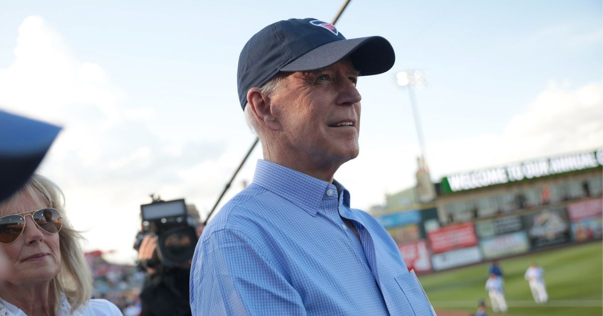 Former Second Lady of the United States Jill Biden and former Vice President of the United States Joe Biden at the Fourth of July Iowa Cubs game at Principal Park in Des Moines, Iowa.