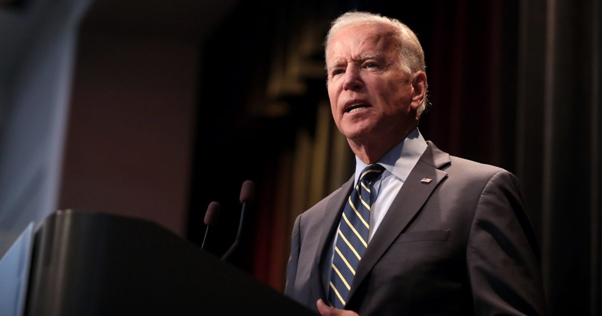 Former Vice President of the United States Joe Biden speaking with attendees at the 2019 Iowa Federation of Labor Convention hosted by the AFL-CIO at the Prairie Meadows Hotel in Altoona, Iowa.