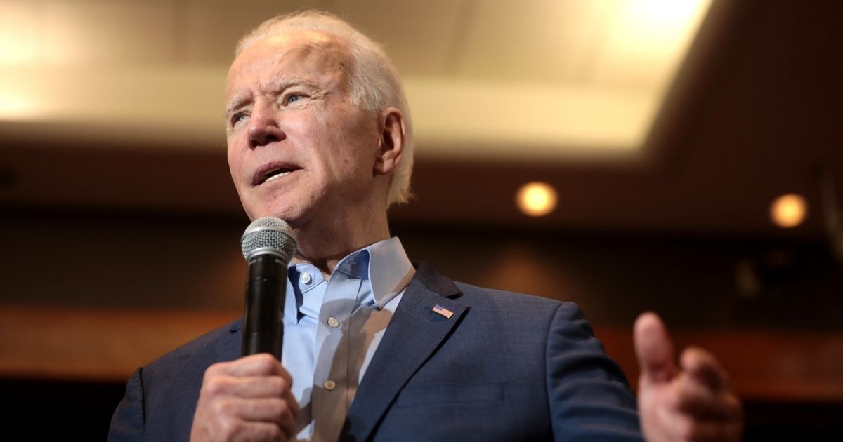 Former Vice President of the United States Joe Biden speaking with supporters at a community event at Sun City MacDonald Ranch in Henderson, Nevada.