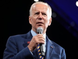 Former Vice President of the United States Joe Biden speaking with attendees at the Presidential Gun Sense Forum hosted by Everytown for Gun Safety and Moms Demand Action at the Iowa Events Center in Des Moines, Iowa.