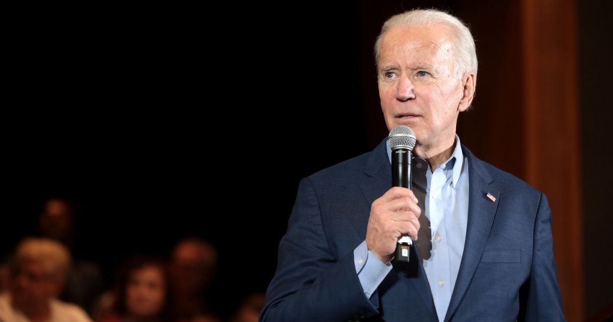 Former Vice President of the United States Joe Biden speaking with supporters at a community event at Sun City MacDonald Ranch in Henderson, Nevada.