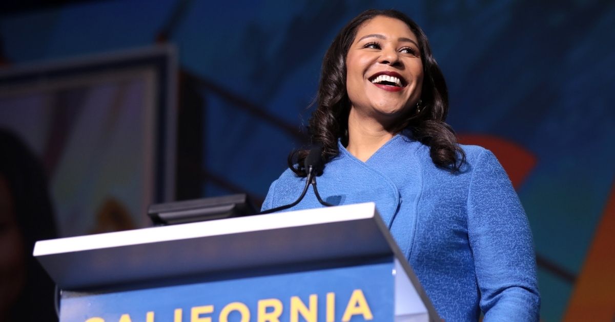 Mayor of San Francisco London Breed speaking with attendees at the 2019 California Democratic Party State Convention at the George R. Moscone Convention Center in San Francisco, California.