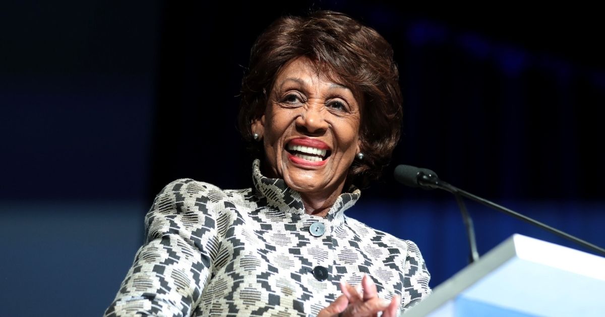 U.S. Congresswoman Maxine Waters speaking with attendees at the 2019 California Democratic Party State Convention at the George R. Moscone Convention Center in San Francisco, California.