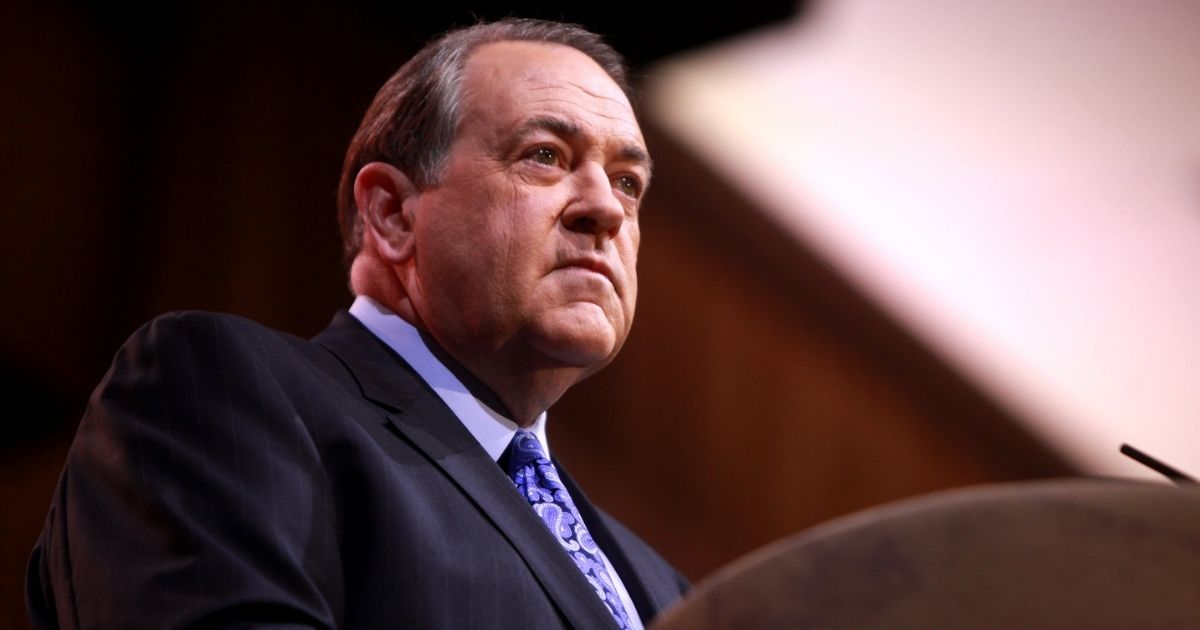 Former Governor Mike Huckabee of Arkansas speaking at the 2014 Conservative Political Action Conference (CPAC) in National Harbor, Maryland.