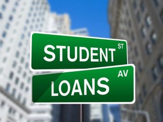 Student Loans Wall Street Sign