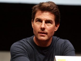 Tom Cruise speaking at the 2013 San Diego Comic Con International, for "Edge of Tomorrow", at the San Diego Convention Center in San Diego, California.