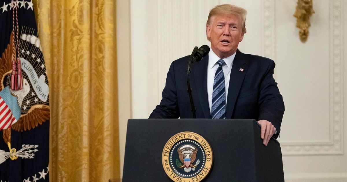 President Donald J. Trump addresses remarks prior to presenting the Presidential Citizens Medal posthumously to Richard “Rick” C. Rescorla on Thursday, Nov. 7, 2019, in the East Room of the White House. Rescorla helped save the lives of nearly 2,700 people at the World Trade Center on the morning of September 11, 2001. (Official White House Photo by Tia Dufour)