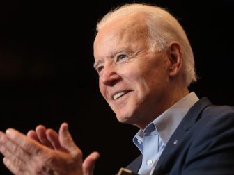 Former Vice President of the United States Joe Biden speaking with supporters at a community event at Sun City MacDonald Ranch in Henderson, Nevada.