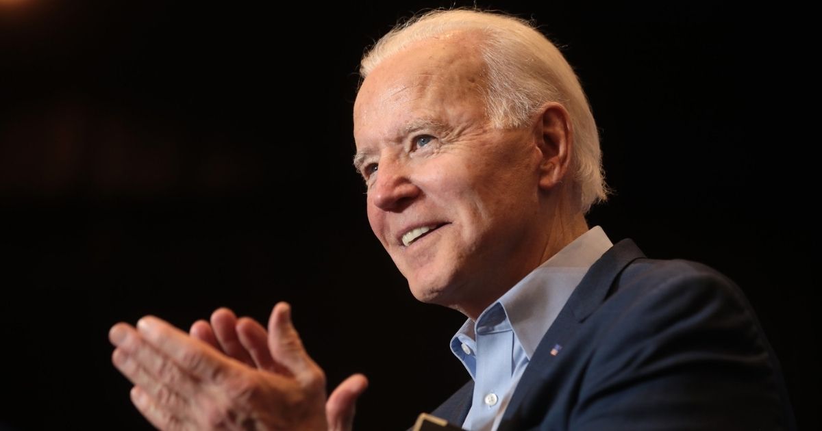 Former Vice President of the United States Joe Biden speaking with supporters at a community event at Sun City MacDonald Ranch in Henderson, Nevada.