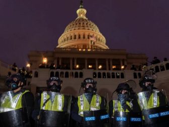 Capitol Police line up on January 6, 2021