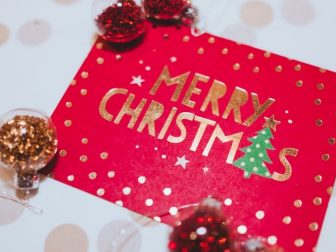 Close-up photo of a Christmas Card