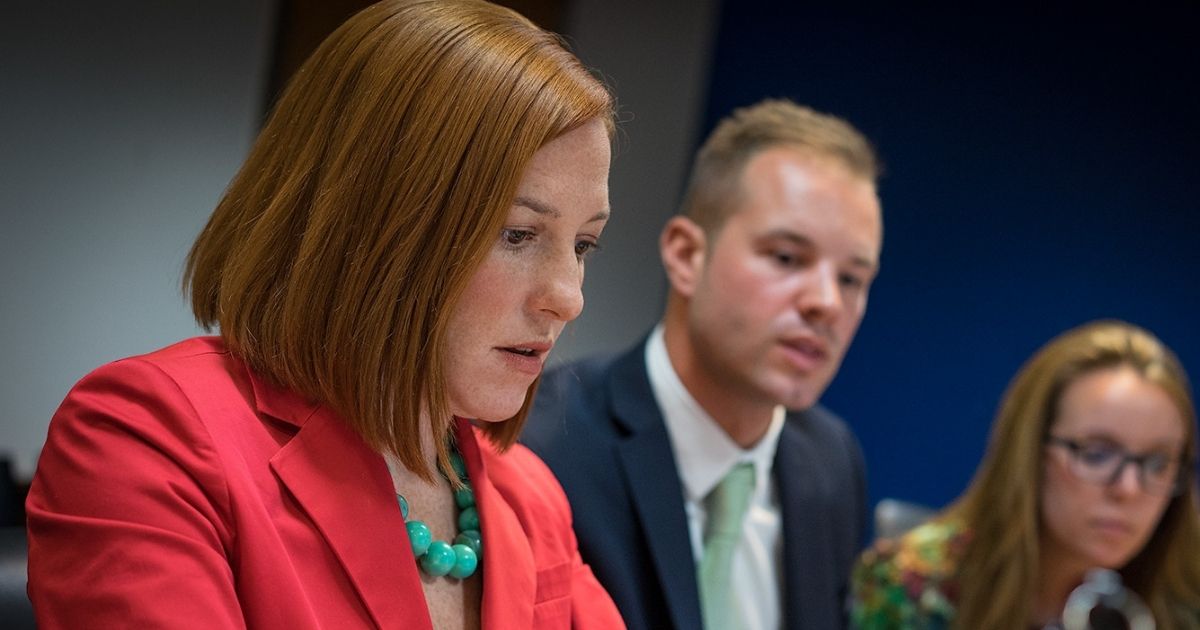 State Department Spokesperson Jen Psaki responds to your questions in a Twitter Q and A on U.S. foreign policy at the U.S. Department of State in Washington, D.C., on April 21, 2014. [State Department photo/ Public Domain]