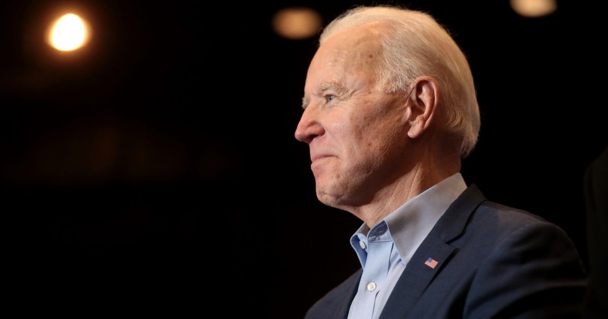 Former Vice President of the United States Joe Biden speaking with supporters at a community event at Sun City MacDonald Ranch in Henderson, Nevada.