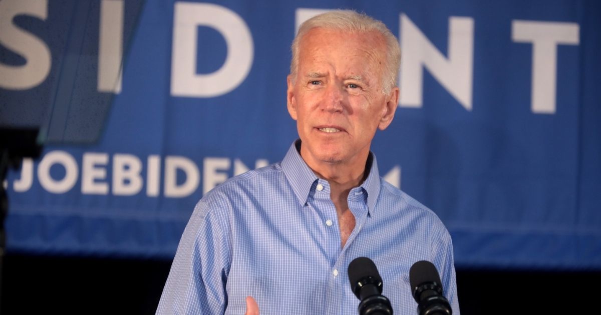 Former Vice President of the United States Joe Biden speaking with supporters at a community event at the Best Western Regency Inn in Marshalltown, Iowa.