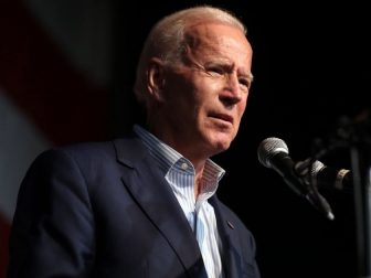 Former Vice President of the United States Joe Biden speaking with attendees at the 2019 Iowa Democratic Wing Ding at Surf Ballroom in Clear Lake, Iowa.