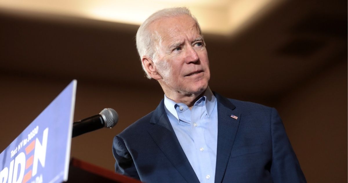 Former Vice President of the United States Joe Biden speaking with supporters at a community event at Sun City MacDonald Ranch in Henderson, Nevada.