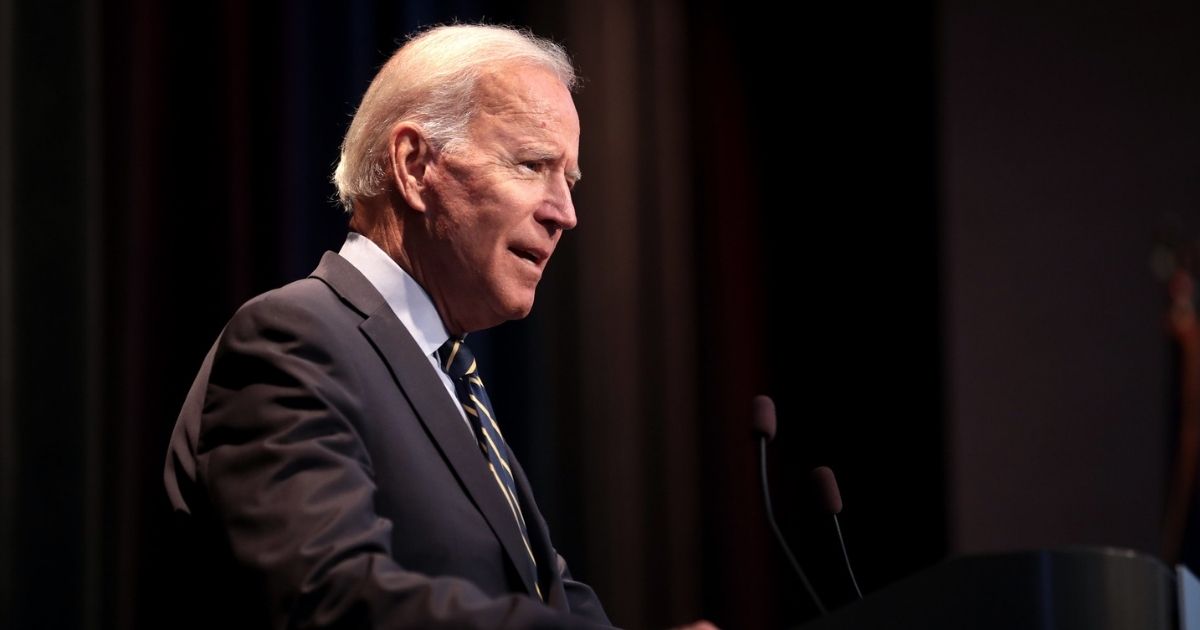 Former Vice President of the United States Joe Biden speaking with attendees at the 2019 Iowa Federation of Labor Convention hosted by the AFL-CIO at the Prairie Meadows Hotel in Altoona, Iowa.