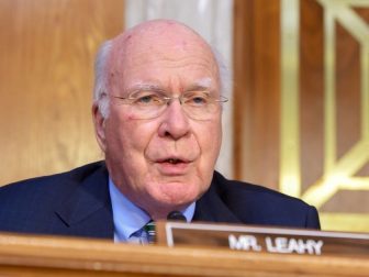 U.S. Senator Patrick Leahy of Vermont addresses U.S Secretary of State John Kerry on February 24, 2016, as he prepares to testify before the Senate Appropriations Committee on Foreign Operations on Capitol Hill in Washington, D.C. [State Department photo/ Public Domain]