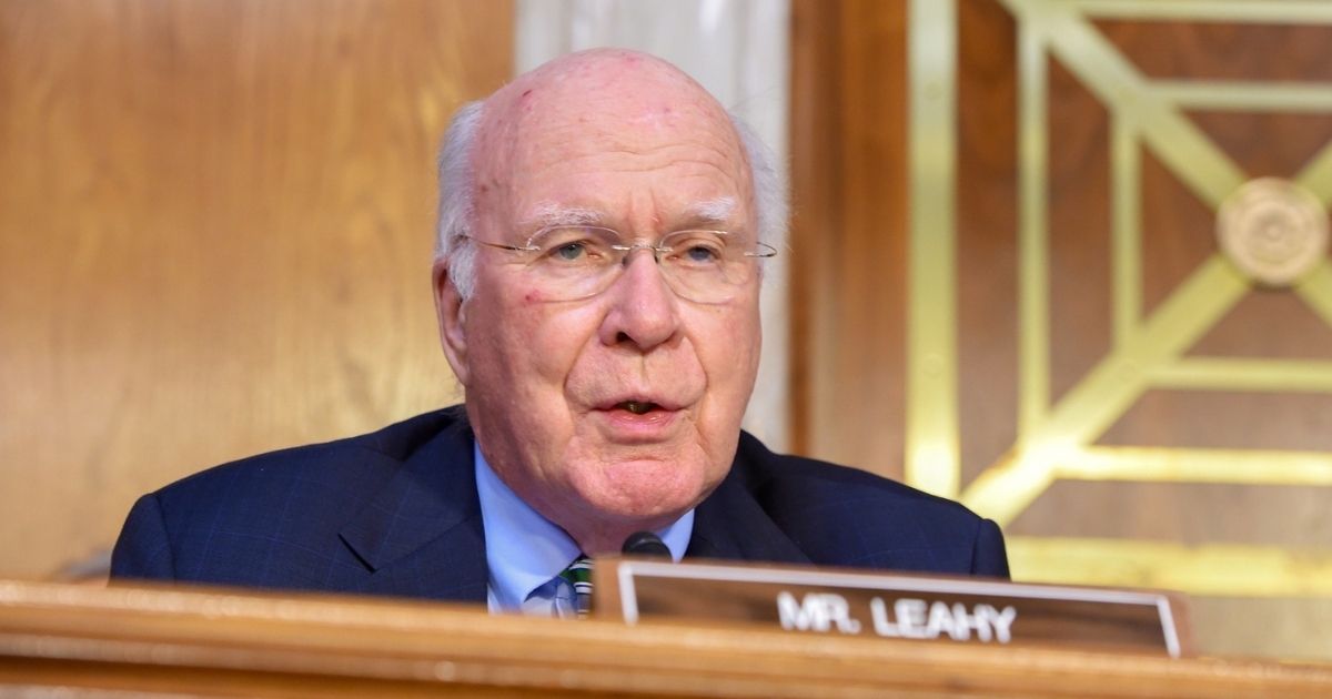 U.S. Senator Patrick Leahy of Vermont addresses U.S Secretary of State John Kerry on February 24, 2016, as he prepares to testify before the Senate Appropriations Committee on Foreign Operations on Capitol Hill in Washington, D.C. [State Department photo/ Public Domain]