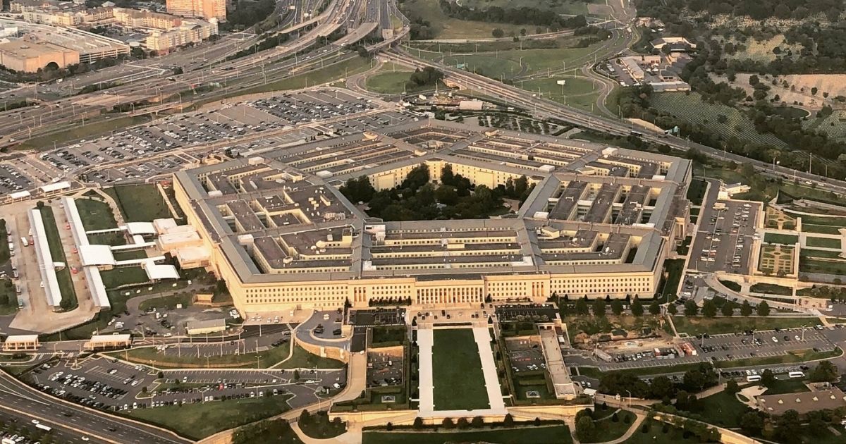 View of the Pentagon taken from a commercial plane.