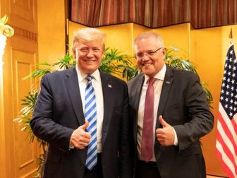 President Donald J. Trump poses for a photo with Australian Prime Minister Scott Morrison