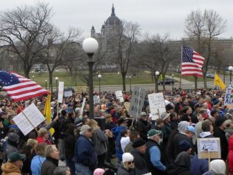Tea party activists hold a rally on March 13, 2010, in St. Paul, Minnesota.