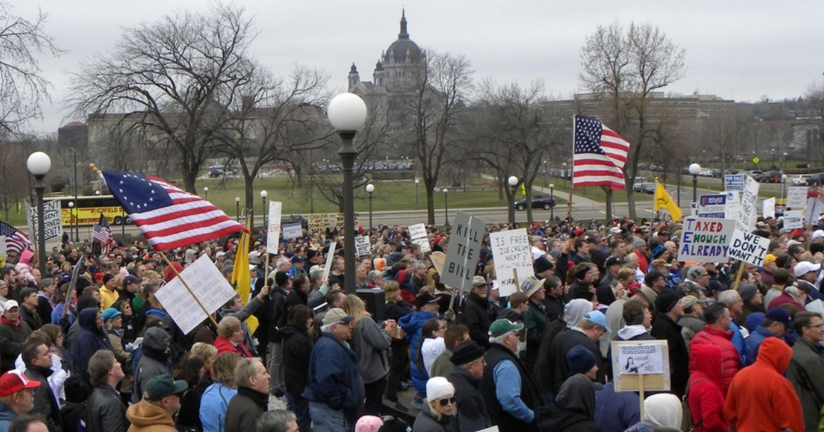 Tea party activists hold a rally on March 13, 2010, in St. Paul, Minnesota.