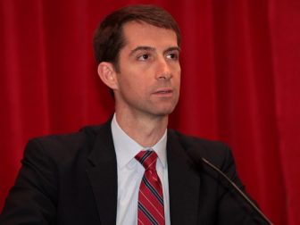 U.S. Senator Tom Cotton of Arkansas speaking at the 2015 Conservative Political Action Conference (CPAC) in National Harbor, Maryland.
