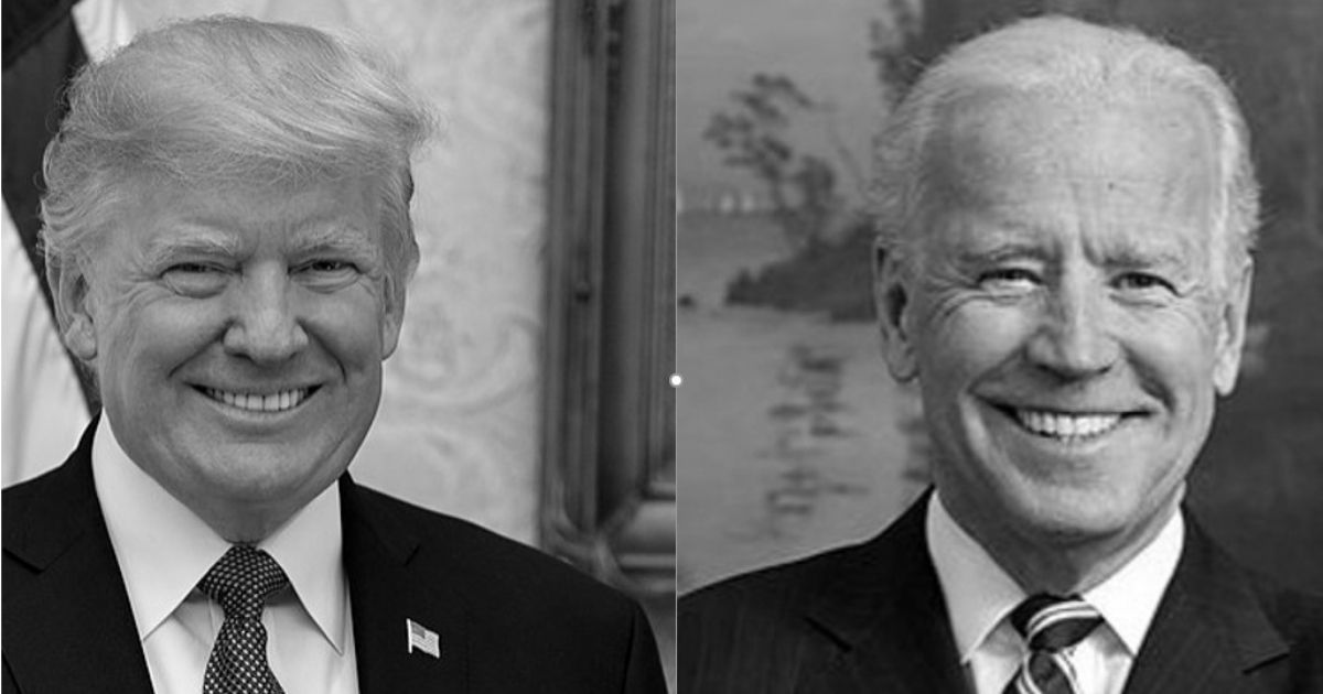 Trump and Biden official portraits