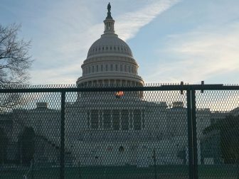 Protective fencing up at the US Capitol, several days after a pro-Trump mob stormed the building.