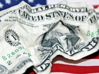 American Dollar Bill Crumpled